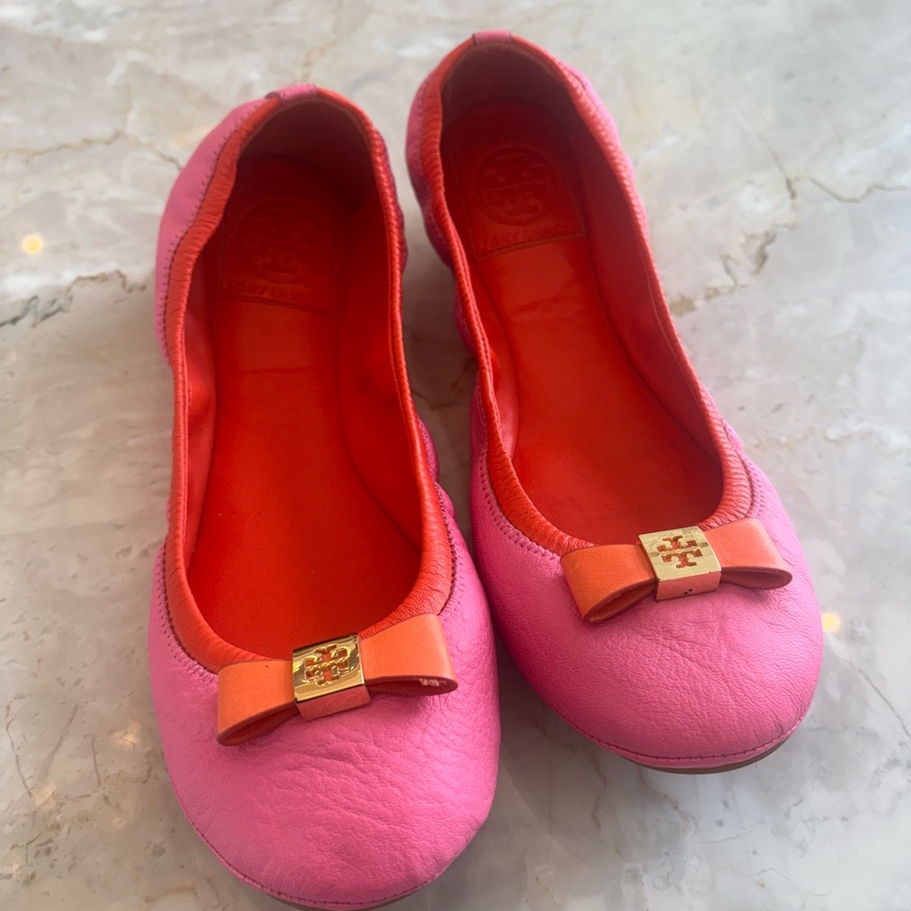 Pink and orange Tory Burch shoes. 7.5M